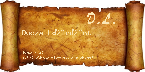 Ducza Lóránt névjegykártya